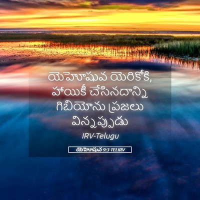 Picture 05 - యెహోషువ 9:3 TELIRV - యెహోషువ యెరికోకి, - Bible Verse Picture