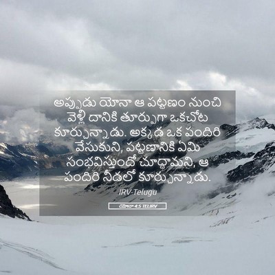 Picture 05 - యోనా 4:5 TELIRV - అప్పుడు యోనా ఆ - Bible Verse Picture