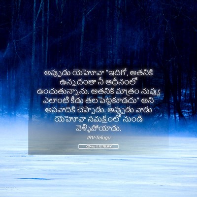 Picture 05 - యోబు 1:12 TELIRV - అప్పుడు యెహోవా - Bible Verse Picture