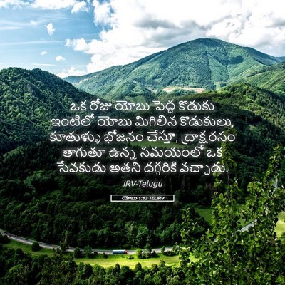 Picture 05 - యోబు 1:13 TELIRV - ఒక రోజు యోబు పెద్ద - Bible Verse Picture