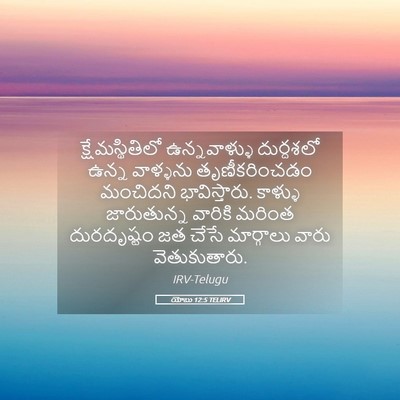 Picture 05 - యోబు 12:5 TELIRV - క్షేమస్థితిలో - Bible Verse Picture
