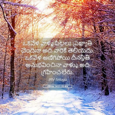 Picture 05 - యోబు 14:21 TELIRV - ఒకవేళ వాళ్ళ - Bible Verse Picture