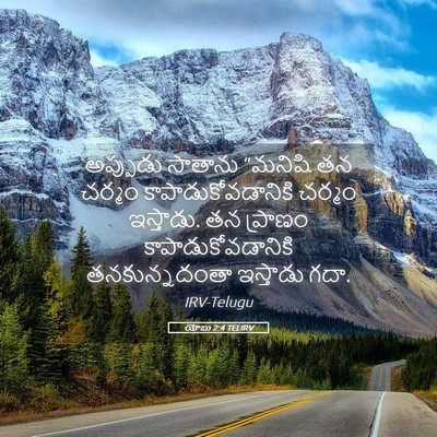Picture 05 - యోబు 2:4 TELIRV - అప్పుడు సాతాను - Bible Verse Picture