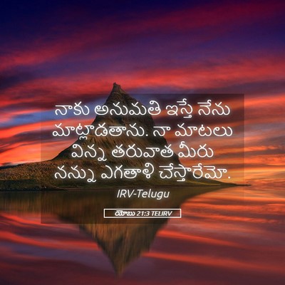 Picture 05 - యోబు 21:3 TELIRV - నాకు అనుమతి ఇస్తే - Bible Verse Picture