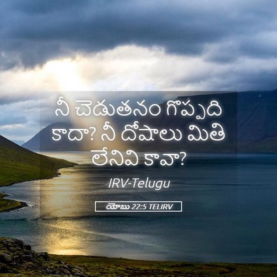 Picture 05 - యోబు 22:5 TELIRV - నీ చెడుతనం - Bible Verse Picture