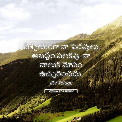 Picture 05 - యోబు 27:4 TELIRV - నిశ్చయంగా నా - Bible Verse Picture