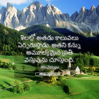 Picture 05 - యోబు 28:10 TELIRV - శిలల్లో అతడు - Bible Verse Picture