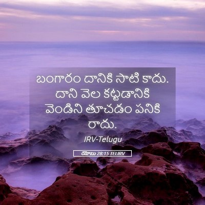 Picture 05 - యోబు 28:15 TELIRV - బంగారం దానికి - Bible Verse Picture