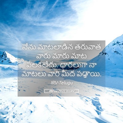 Picture 05 - యోబు 29:22 TELIRV - నేను మాటలాడిన - Bible Verse Picture