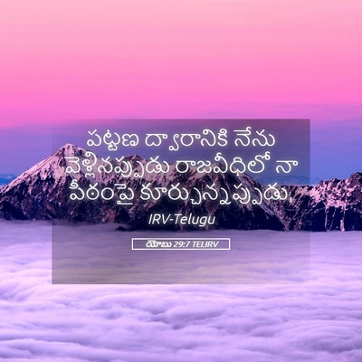 Picture 05 - యోబు 29:7 TELIRV - పట్టణ ద్వారానికి - Bible Verse Picture