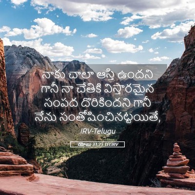 Picture 05 - యోబు 31:25 TELIRV - నాకు చాలా ఆస్తి - Bible Verse Picture