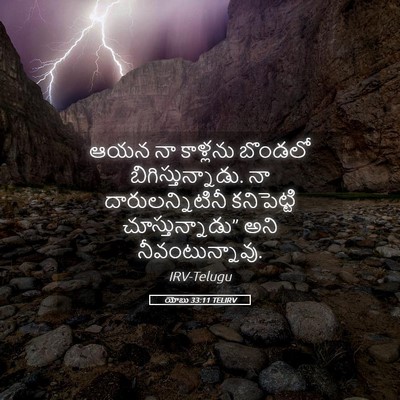 Picture 05 - యోబు 33:11 TELIRV - ఆయన నా కాళ్లను - Bible Verse Picture