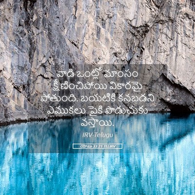 Picture 05 - యోబు 33:21 TELIRV - వాడి ఒంట్లో మాంసం - Bible Verse Picture
