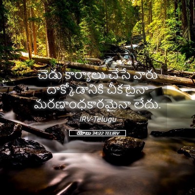 Picture 05 - యోబు 34:22 TELIRV - చెడు కార్యాలు - Bible Verse Picture