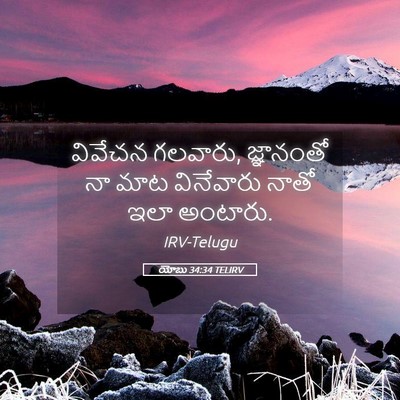 Picture 05 - యోబు 34:34 TELIRV - వివేచన గలవారు, - Bible Verse Picture