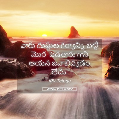 Picture 05 - యోబు 35:12 TELIRV - వారు దుష్టుల - Bible Verse Picture