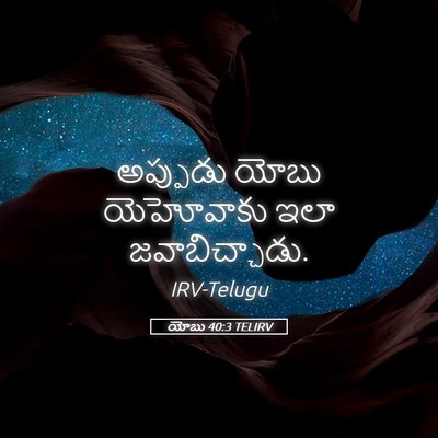 Picture 05 - యోబు 40:3 TELIRV - అప్పుడు యోబు - Bible Verse Picture