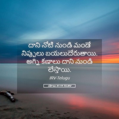 Picture 05 - యోబు 41:19 TELIRV - దాని నోటి నుండి - Bible Verse Picture