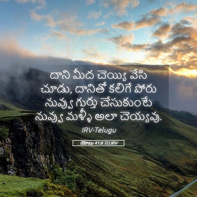 Picture 05 - యోబు 41:8 TELIRV - దాని మీద చెయ్యి - Bible Verse Picture