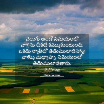 Picture 05 - యోబు 5:14 TELIRV - వెలుగు ఉండే - Bible Verse Picture