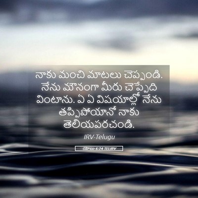 Picture 05 - యోబు 6:24 TELIRV - నాకు మంచి మాటలు - Bible Verse Picture