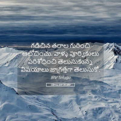 Picture 05 - యోబు 8:9 TELIRV - గడిచిన తరాల - Bible Verse Picture