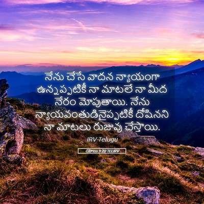 Picture 05 - యోబు 9:20 TELIRV - నేను చేసే వాదన - Bible Verse Picture