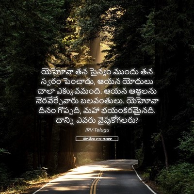 Picture 05 - యోవేలు 2:11 TELIRV - యెహోవా తన సైన్యం - Bible Verse Picture