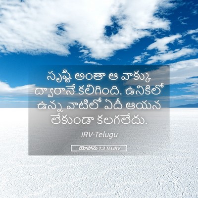 Picture 05 - యోహాను 1:3 TELIRV - సృష్టి అంతా ఆ - Bible Verse Picture