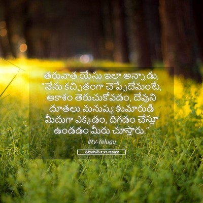 Picture 05 - యోహాను 1:51 TELIRV - తరువాత యేసు ఇలా - Bible Verse Picture