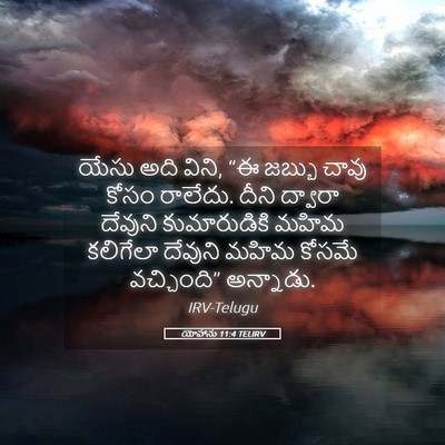 Picture 05 - యోహాను 11:4 TELIRV - యేసు అది విని, “ఈ - Bible Verse Picture