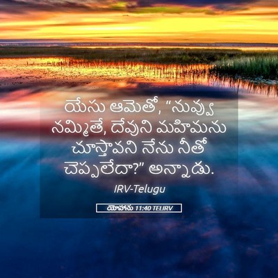 Picture 05 - యోహాను 11:40 TELIRV - యేసు ఆమెతో, - Bible Verse Picture