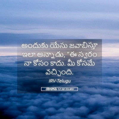 Picture 05 - యోహాను 12:30 TELIRV - అందుకు యేసు - Bible Verse Picture