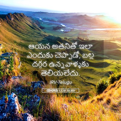 Picture 05 - యోహాను 13:28 TELIRV - ఆయన అతనితో ఇలా - Bible Verse Picture