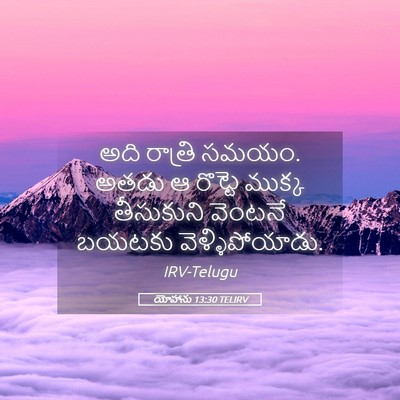 Picture 05 - యోహాను 13:30 TELIRV - అది రాత్రి సమయం. - Bible Verse Picture