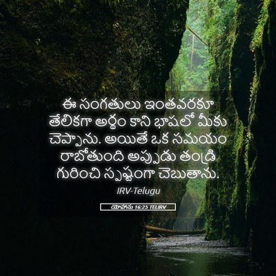 Picture 05 - యోహాను 16:25 TELIRV - ఈ సంగతులు ఇంతవరకూ - Bible Verse Picture