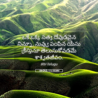 Picture 05 - యోహాను 17:3 TELIRV - ఒకే ఒక్క సత్య - Bible Verse Picture