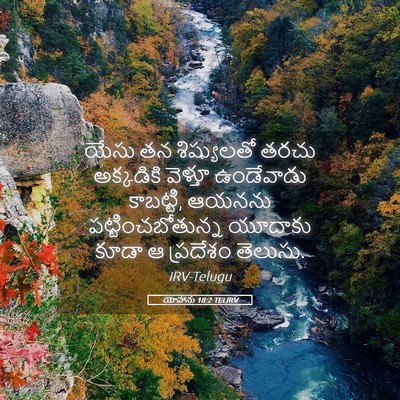 Picture 05 - యోహాను 18:2 TELIRV - యేసు తన శిష్యులతో - Bible Verse Picture