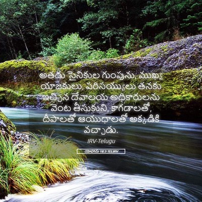 Picture 05 - యోహాను 18:3 TELIRV - అతడు సైనికుల - Bible Verse Picture
