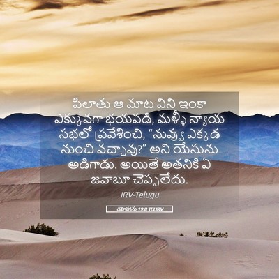 Picture 05 - యోహాను 19:8 TELIRV - పిలాతు ఆ మాట విని - Bible Verse Picture
