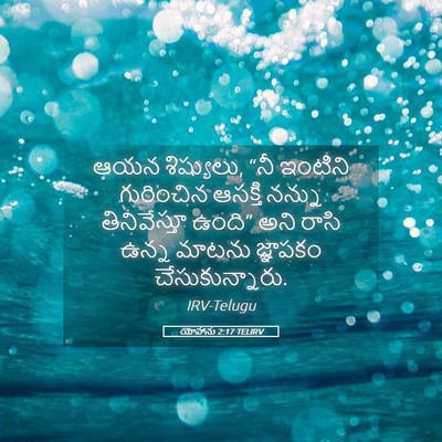 Picture 05 - యోహాను 2:17 TELIRV - ఆయన శిష్యులు, “నీ - Bible Verse Picture
