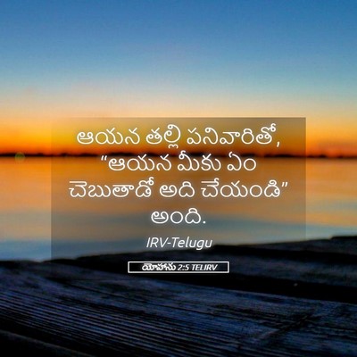 Picture 05 - యోహాను 2:5 TELIRV - ఆయన తల్లి - Bible Verse Picture