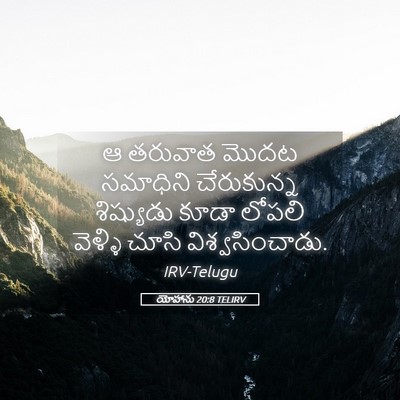 Picture 05 - యోహాను 20:8 TELIRV - ఆ తరువాత మొదట - Bible Verse Picture