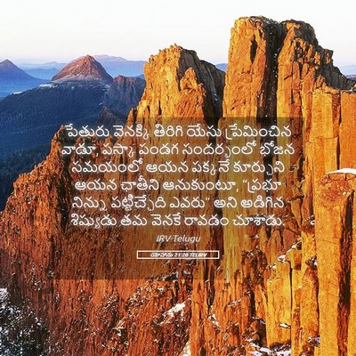 Picture 05 - యోహాను 21:20 TELIRV - పేతురు వెనక్కి - Bible Verse Picture