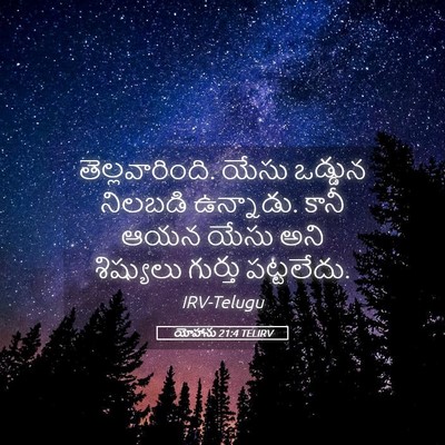 Picture 05 - యోహాను 21:4 TELIRV - తెల్లవారింది. - Bible Verse Picture