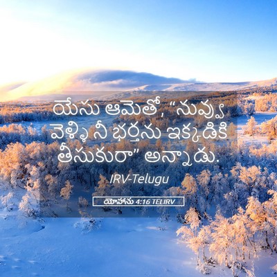 Picture 05 - యోహాను 4:16 TELIRV - యేసు ఆమెతో, - Bible Verse Picture