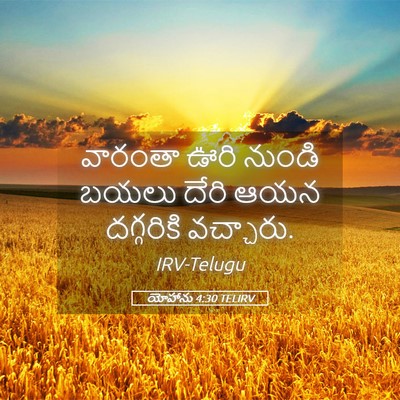 Picture 05 - యోహాను 4:30 TELIRV - వారంతా ఊరి నుండి - Bible Verse Picture