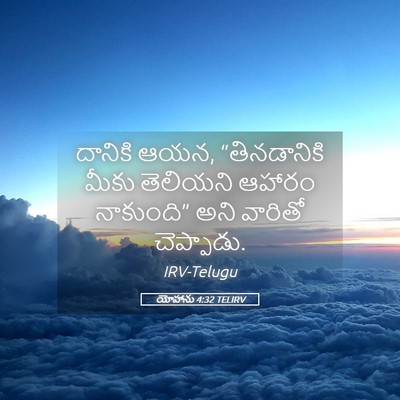 Picture 05 - యోహాను 4:32 TELIRV - దానికి ఆయన, - Bible Verse Picture
