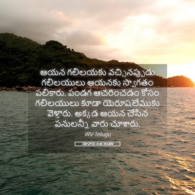 Picture 05 - యోహాను 4:45 TELIRV - ఆయన గలిలయకు - Bible Verse Picture