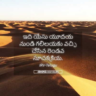 Picture 05 - యోహాను 4:54 TELIRV - ఇది యేసు యూదయ - Bible Verse Picture